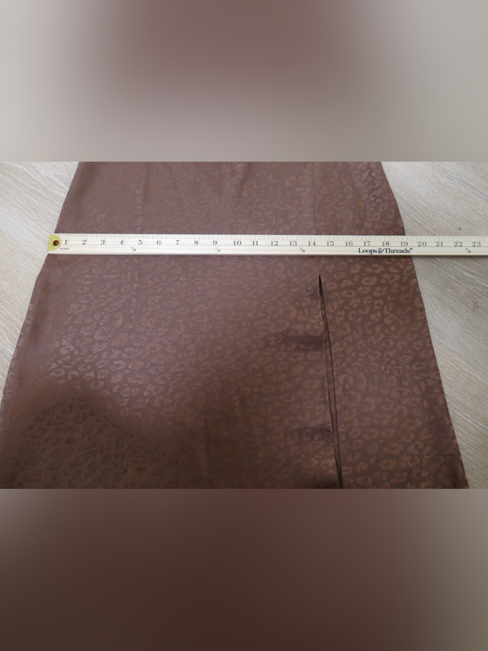 Francesca's Collections Brown Satin Leopard Midi Skirt - Picture 5 of 10